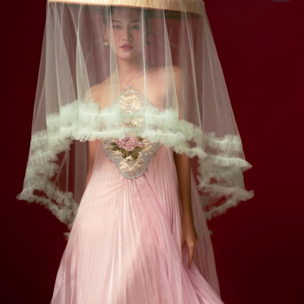 Elegant Pink Evening dress áo dài